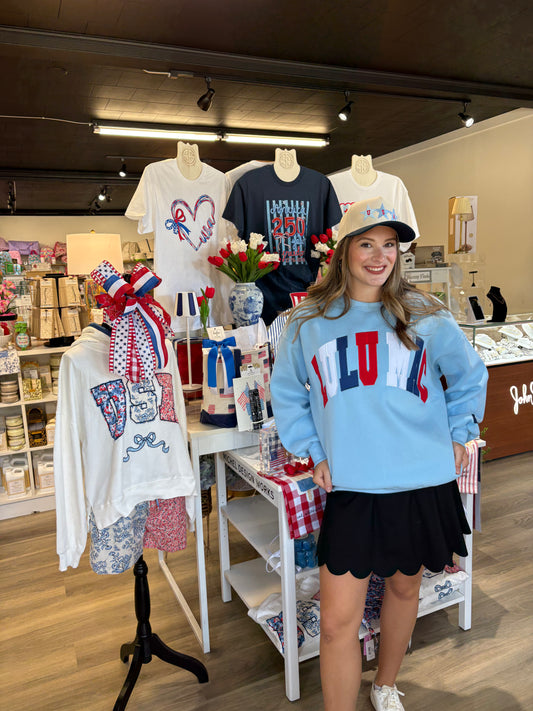 LULU MAC Red/White/Blue Stitch Sweatshirt
