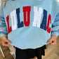 LULU MAC Red/White/Blue Stitch Sweatshirt
