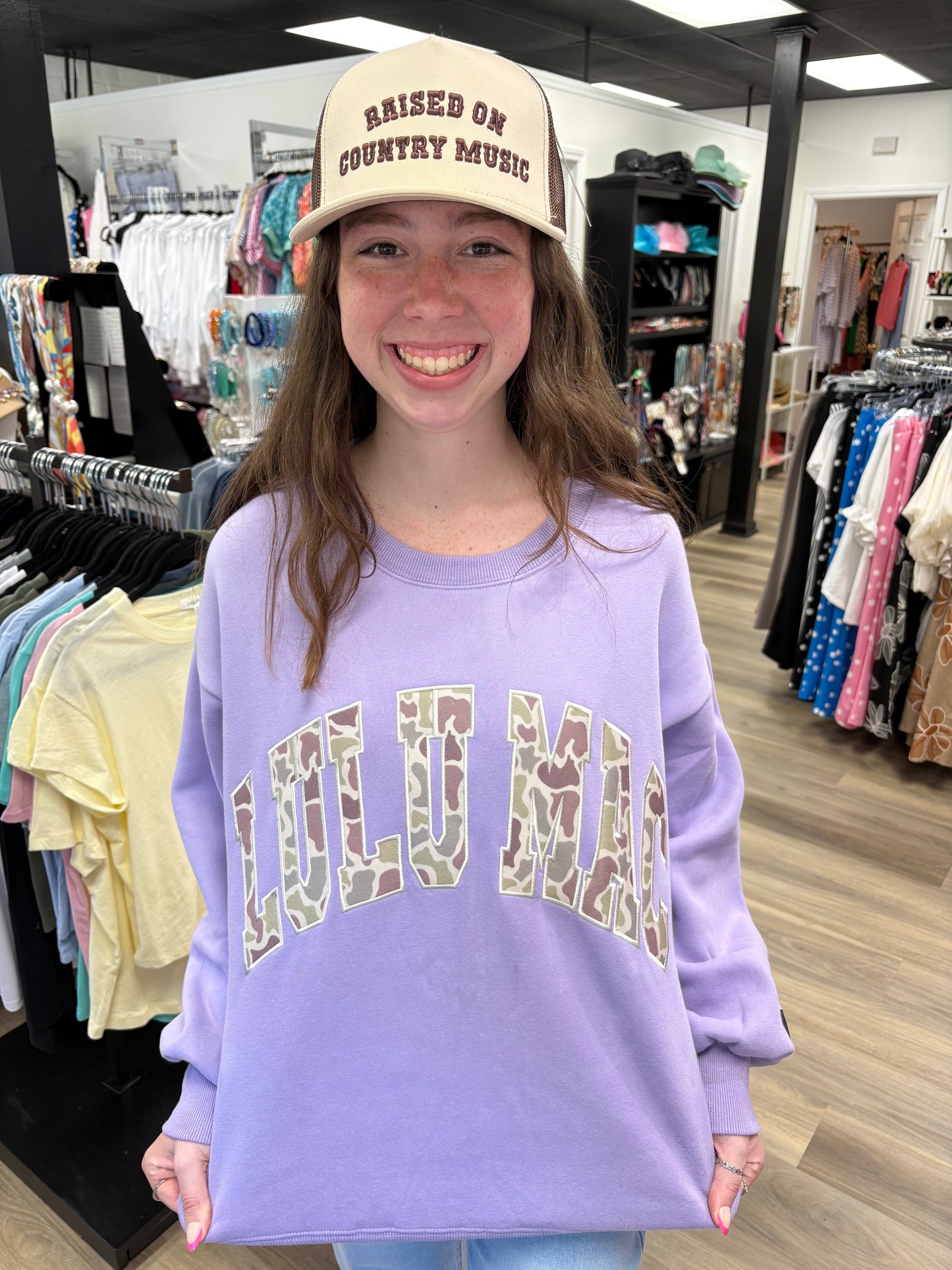 LULU MAC Lavender Camo Sweatshirt