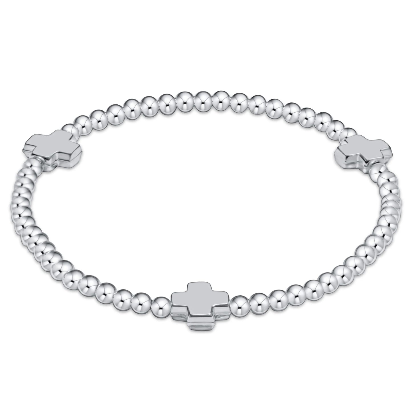 Enewton - Signature Cross Sterling Silver Pattern Beaded Bracelet- 3mm