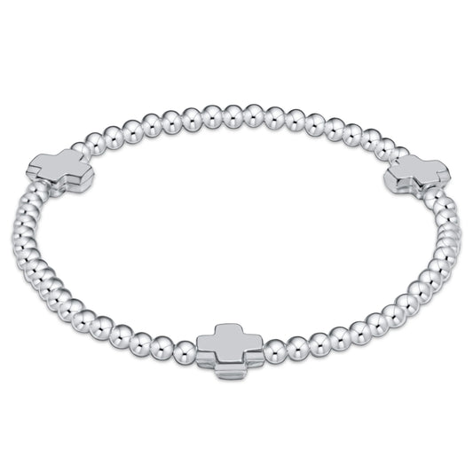 Enewton - Signature Cross Sterling Silver Pattern Beaded Bracelet- 3mm