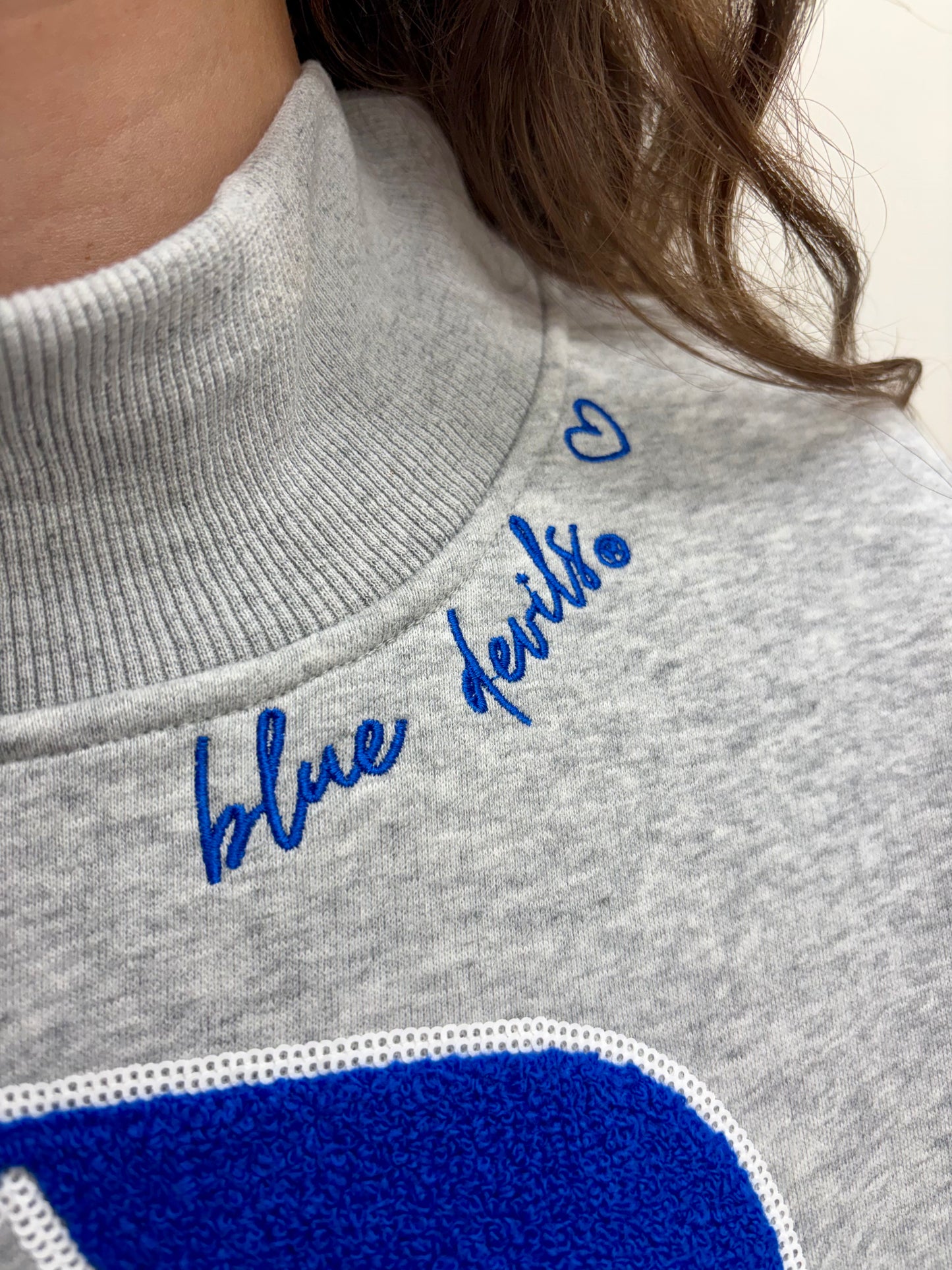 Duke Sequin Stripe Mock Neck Sweatshirt