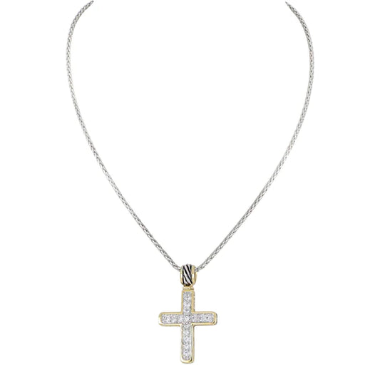 Petite Pavé - Cross Necklace