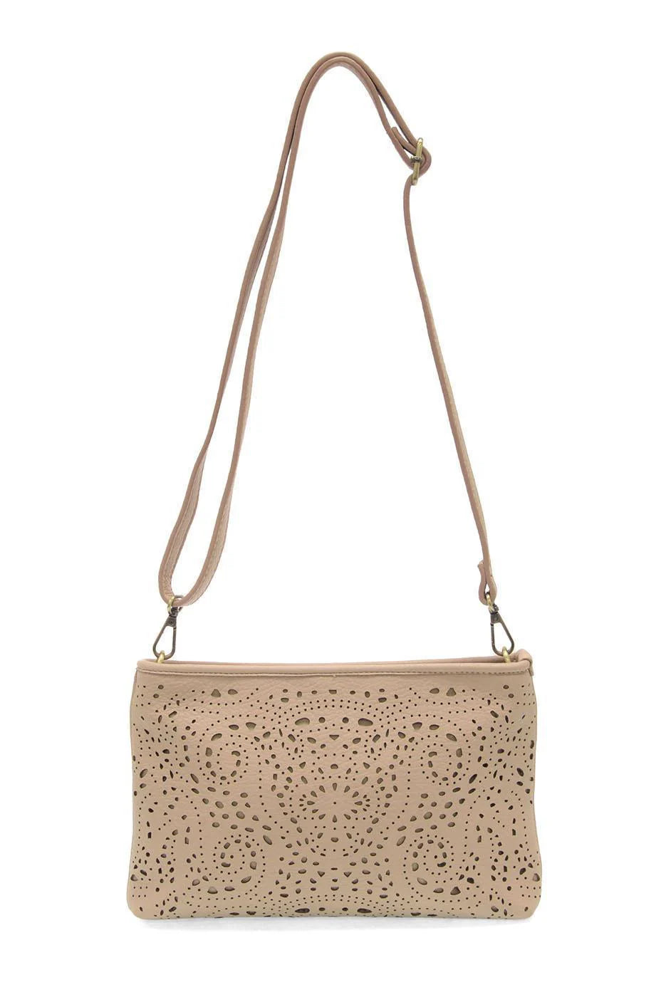 Lazer Cut Eyelet Quinn Convertible Crossbody Clutch