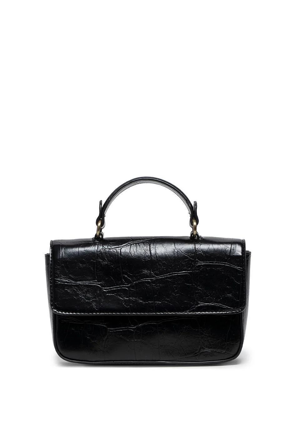 Wilma Faux Croc Mini Flap Top Handle Crossbody