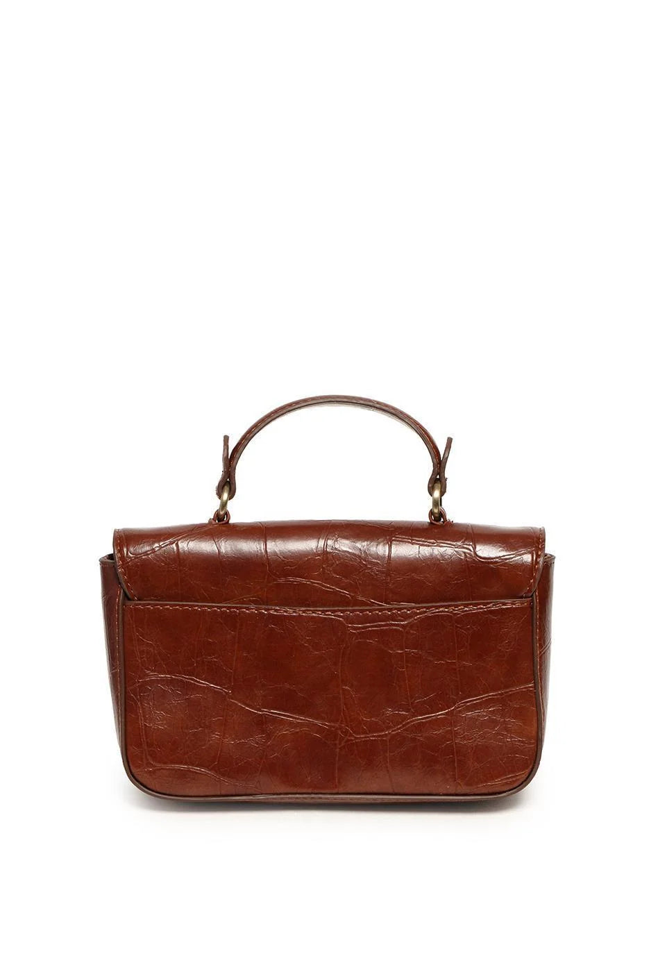 Wilma Faux Croc Mini Flap Top Handle Crossbody