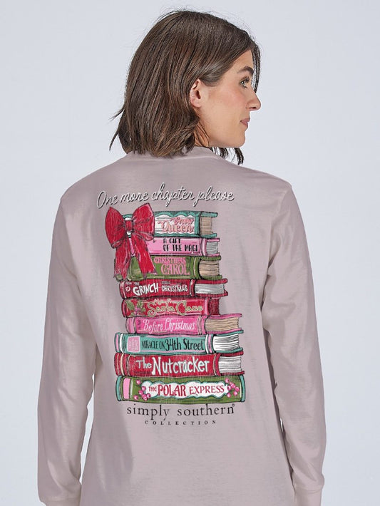 Long Sleeve Christmas Books Adult Tee