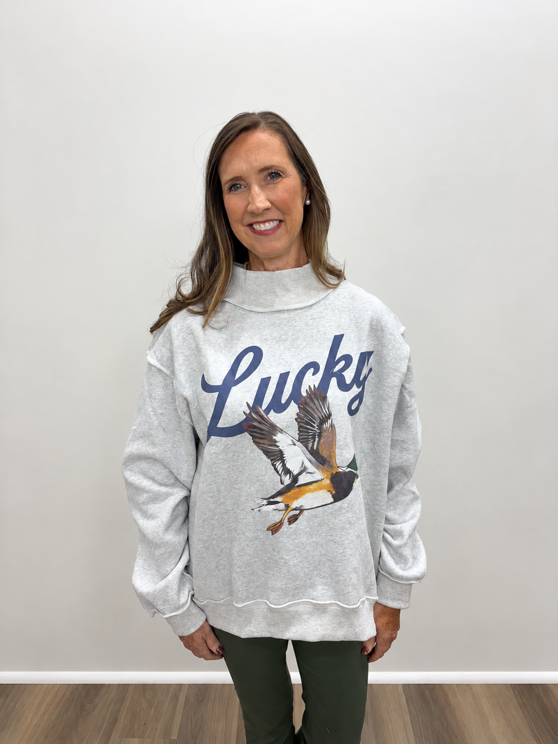 Lucky & Mallard Mock-Neck Pullover