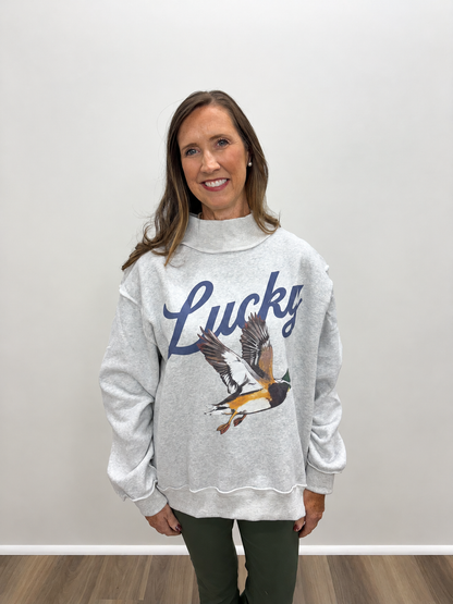 Lucky & Mallard Mock-Neck Pullover