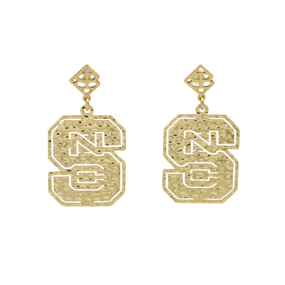 NC State Gold Logo Earring with BC Logo