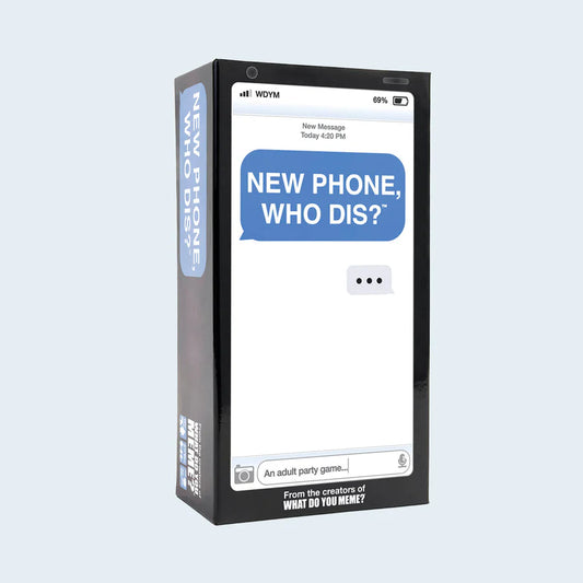 New Phone, Who Dis? Adult Party Game by What Do You Meme® is the 100% offline, text message party game. Compete with friends to create the funniest text message thread. Pair hilarious texts and replies to impress the judge and win the round!