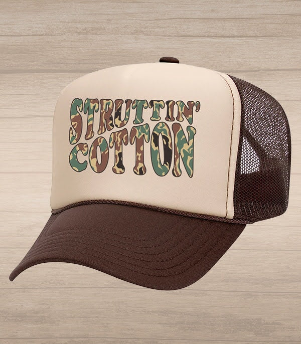 Camo Struttin' Text Trucker Hat
