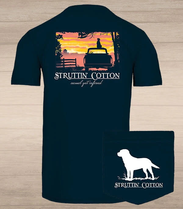 Dog Sunset View Short Sleeve T-shirt