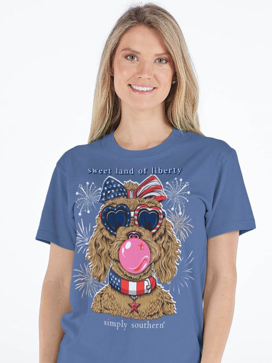 Short Sleeve Dog Liberty Wave Adult Tee