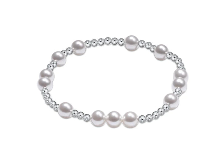 Hope Unwritten Sterling Silver Bead Bracelet - Pearl 6mm