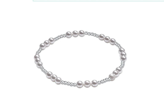 Classic Joy Pattern Sterling Silver 4mm Bead Bracelet