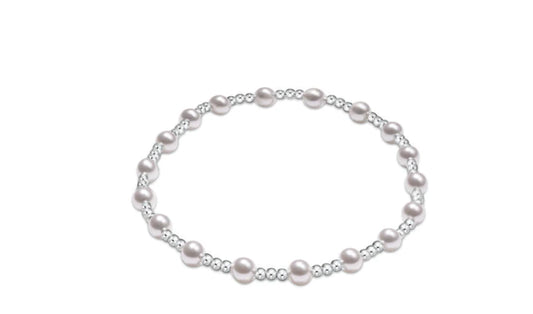 Classic Sincerity Pattern Sterling Silver 4mm Bead Bracelet