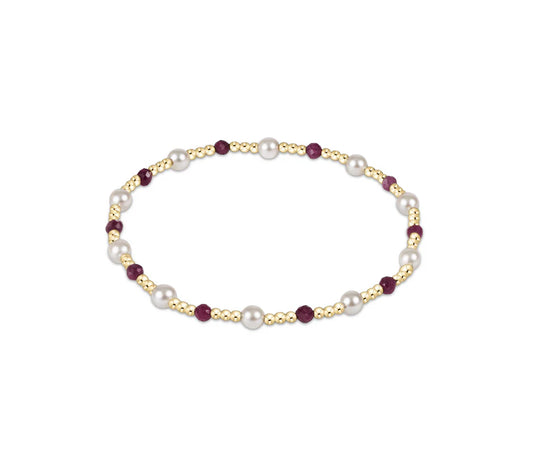 Extends - Pearl Sincerity Pattern 4mm Bead Bracelet - Gemstone