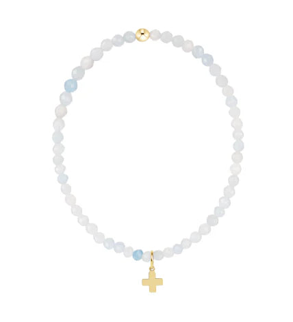 Enewton - Signature Cross Gemstone 3mm Gold Bead Bracelet