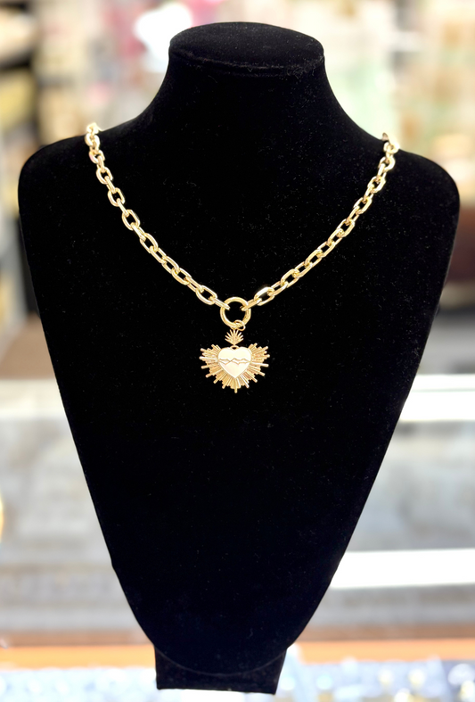 Fire Heart White Charm