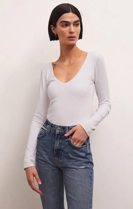 Aden V-Neck Rib Top