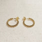 18k Gold Filled Beaded C-Hoop Earrings
