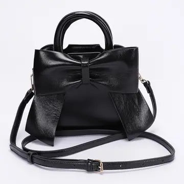 Metallic Bow Front Top Handle Clutch