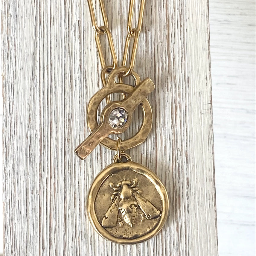Bee Coin 18" Necklace