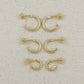 18k Gold Filled Thin Line Cubic Zirconia C Hoop Earrings