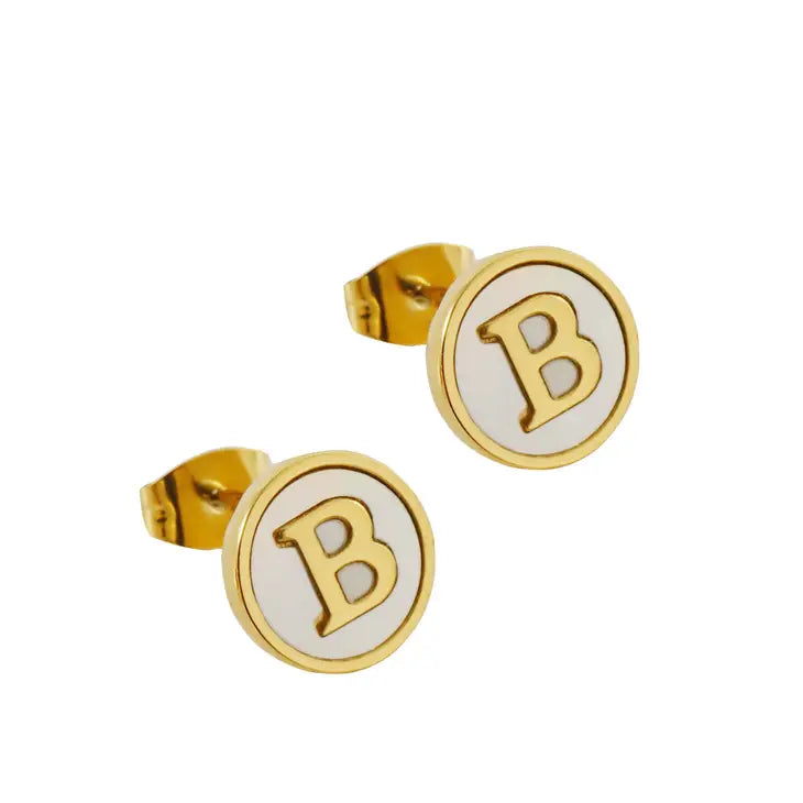 Initial Gold Plated Studs