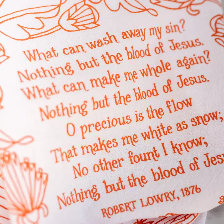 Nothing But the Blood Hymn Tea Towel