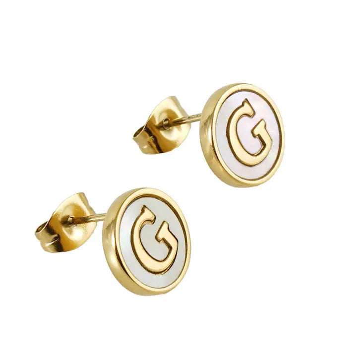 Initial Gold Plated Studs