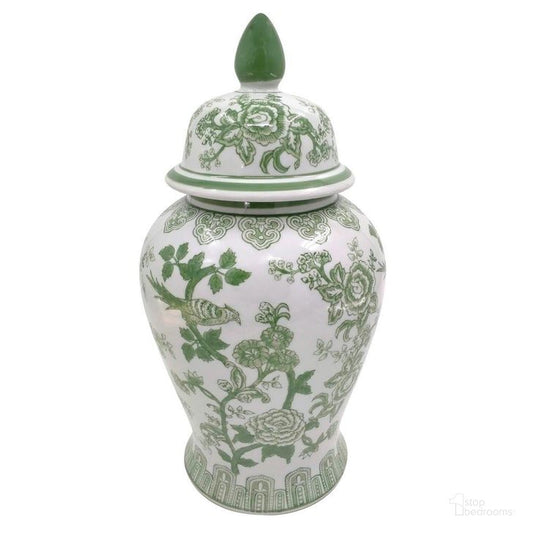 18" Green Temple Jar