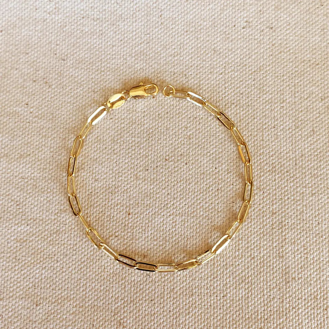 Gold Filled Short Link Paperclip Bracelet