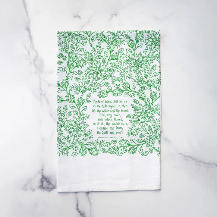 Rock of Ages Hymn Tea Towel