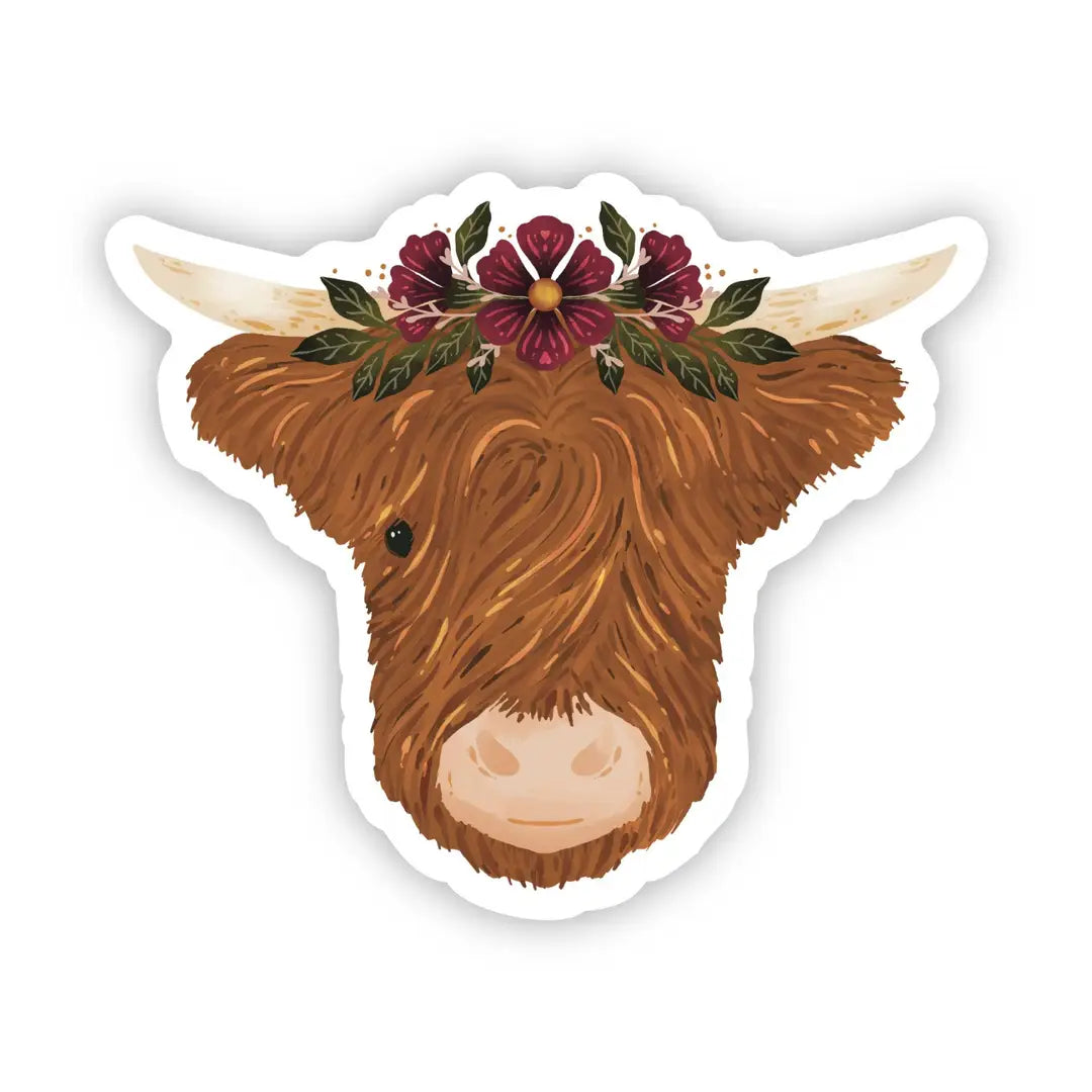 Highland Cow Vinyl Sticker