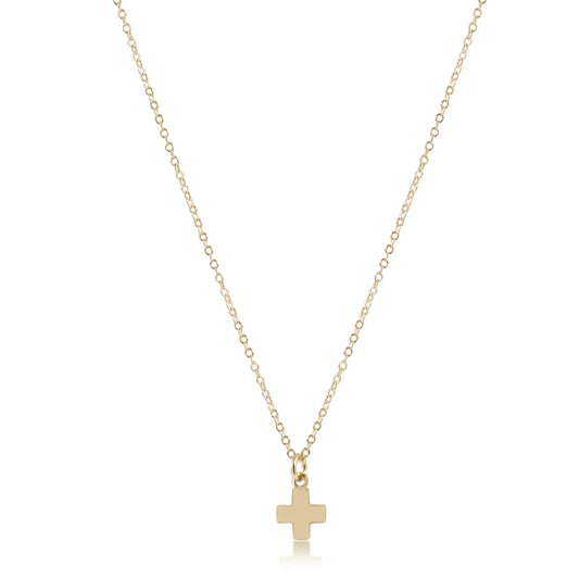 Enewton Egirl - 14" Necklace Gold- Signature Cross Small Gold Charm