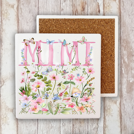 Mother's Day Wild Flowers Mimi Stone Coaster