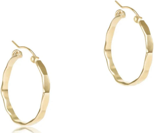 Scalloped Round Gold 1.25" Hoop - Smooth