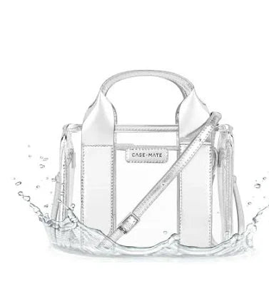 Case-Mate Silver Chrome Jelly Stadium Tote with Strap