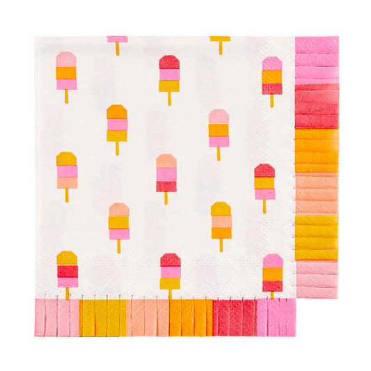 Fringe Beverage Napkins - Ice Cream Pattern