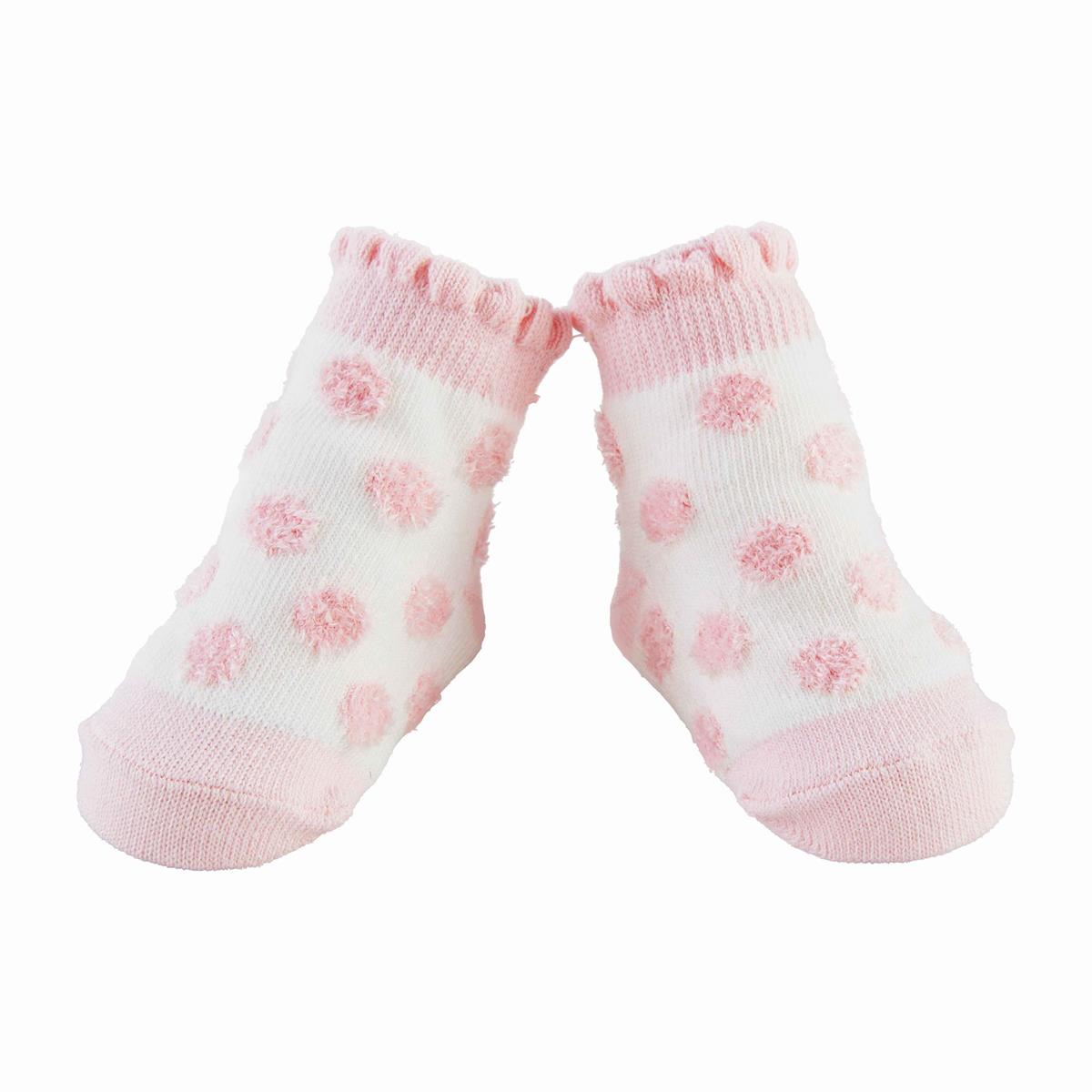 Pink Chenille Dot Baby Socks