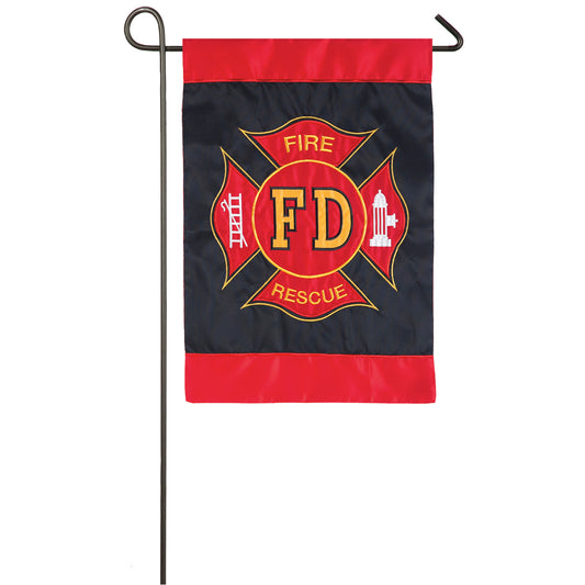 Fire Department Garden Applique Flag