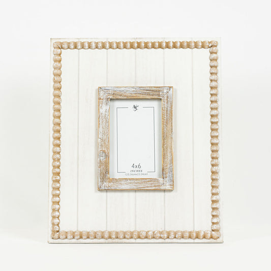 Wood Beaded Photo Frame