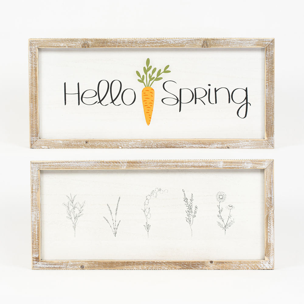 Hello Spring Reversible Sign