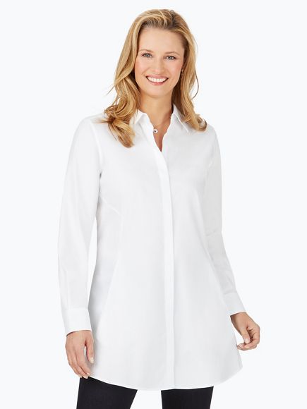 Cici White Long Sleeve Tunic