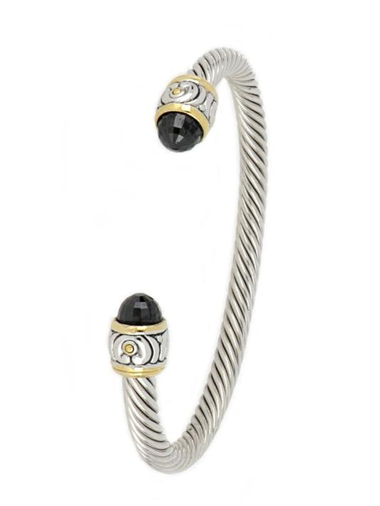 Black Nouveau Small Wire Cuff Bracelet