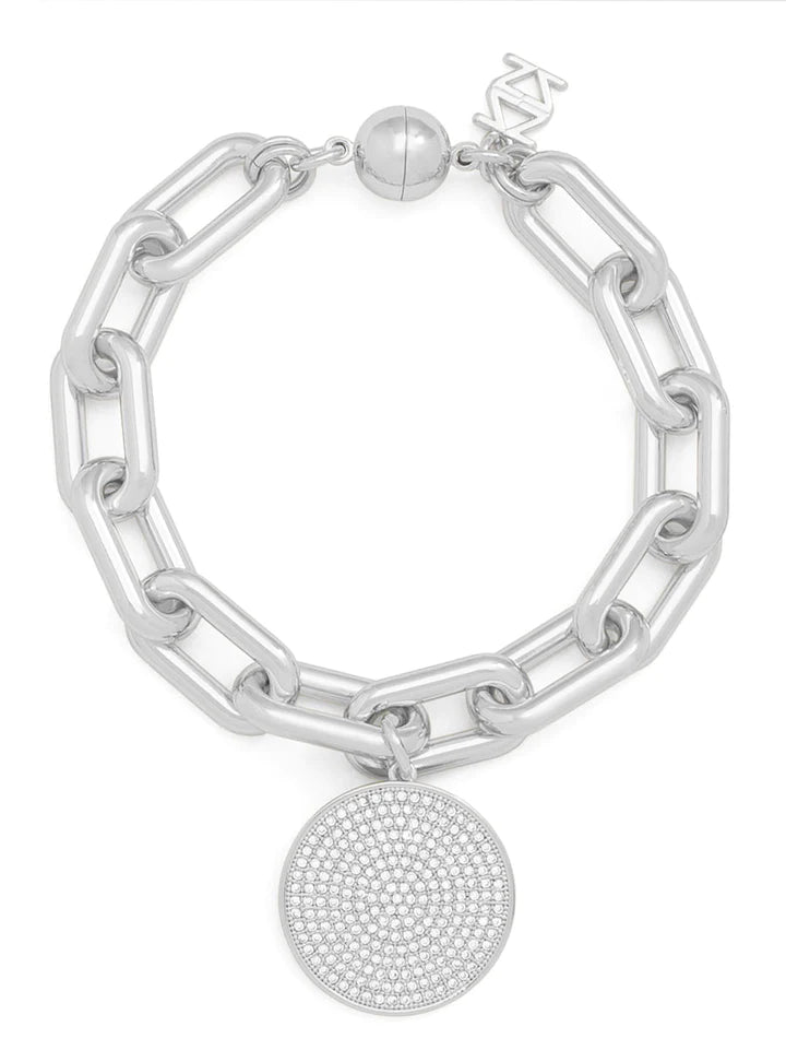 Pavé Disc Charm Link Bracelet