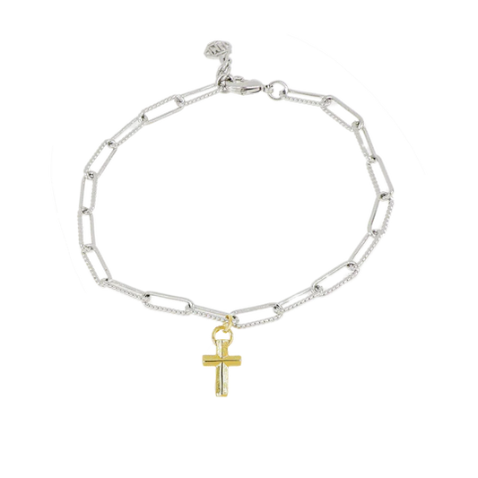 Diamante Charm Bracelet Cross