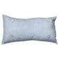 Blue jean stripe and white Pillow with Four wooden buttons in each corner to add pillow attachment 